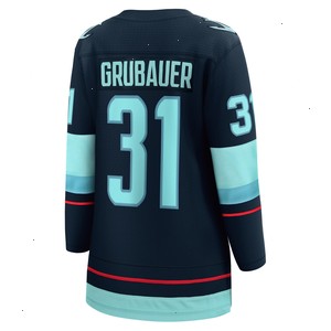 Philipp Grubauer Seattle Kraken Fanatics Branded Women's Home Premier Breakaway Player Jersey - Deep Sea Blue