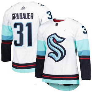 Philipp Grubauer Seattle Kraken adidas Away Primegreen Authentic Pro Player Jersey - White