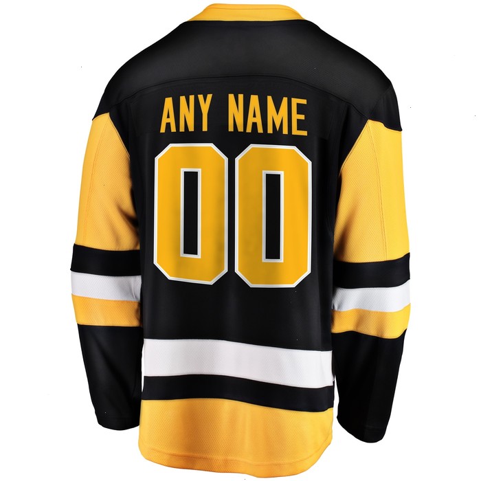 Pittsburgh Penguins Fanatics Branded Home Breakaway Custom Jersey - Black