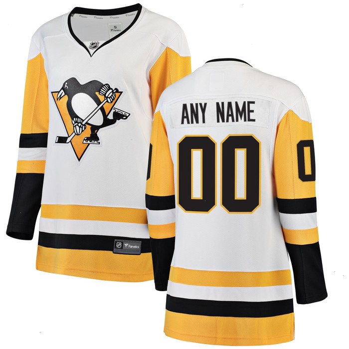 Pittsburgh Penguins Fanatics Branded Women's Away Breakaway Custom Jersey - White