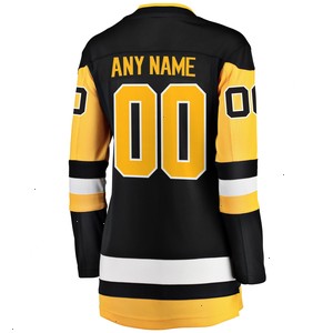 Pittsburgh Penguins Fanatics Branded Women's Home Breakaway Custom Jersey - Black