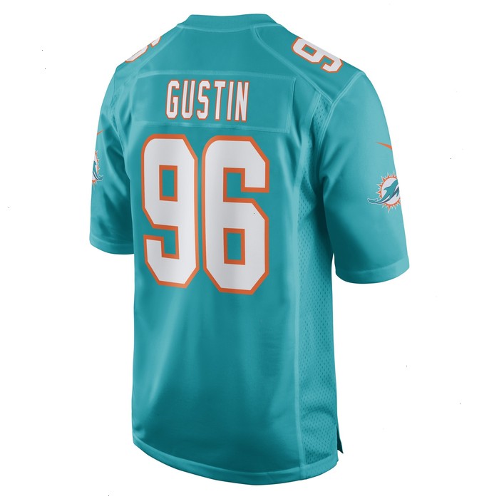 Porter Gustin Miami Dolphins Nike Game Player Jersey - Aqua