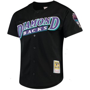 Randy Johnson Arizona Diamondbacks Mitchell & Ness Cooperstown Collection Mesh Batting Practice Button-Up Jersey - Black