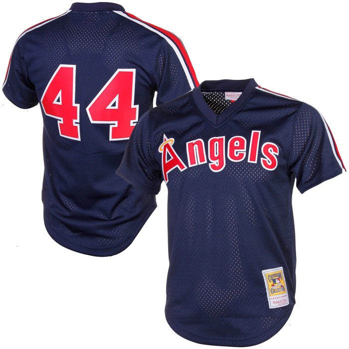 Reggie Jackson California Angels Mitchell & Ness Cooperstown Mesh Batting Practice Jersey - Navy