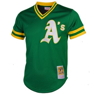 Reggie Jackson Oakland Athletics Mitchell & Ness Cooperstown Mesh Batting Practice Jersey - Green