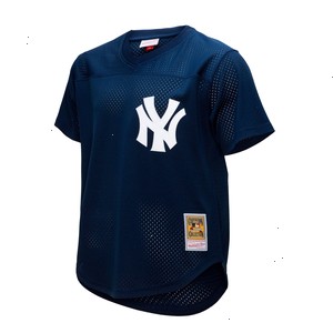 Rickey Henderson New York Yankees Mitchell & Ness Cooperstown Collection Mesh Batting Practice Button-Up Jersey - Navy