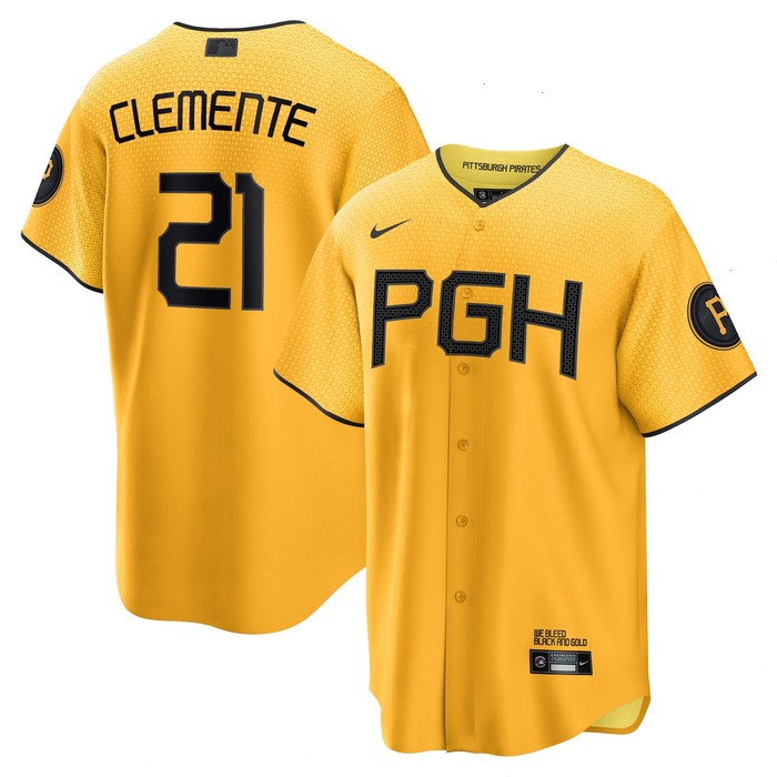 Roberto Clemente Pittsburgh Pirates Nike 2023 City Connect Replica Player Jersey - Gold