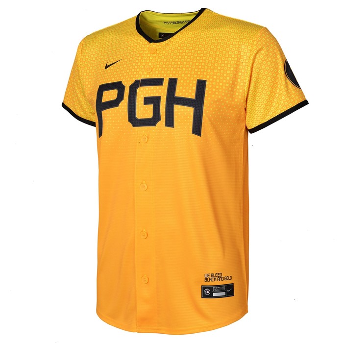 Roberto Clemente Pittsburgh Pirates Nike Youth 2023 City Connect Replica Player Jersey - Gold