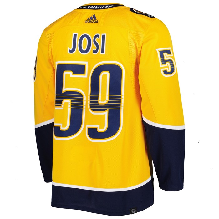 Roman Josi Nashville Predators adidas Primegreen Authentic Pro Player Jersey - Gold