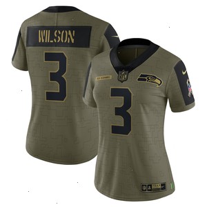 Russell Wilson Seattle Seahawks Nike Women's 2021 Salute To Service Limited Player Jersey - Olive