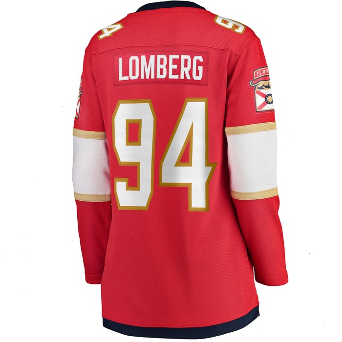 Ryan Lomberg Florida Panthers Fanatics Branded Women's Home Breakaway Player Jersey - Red