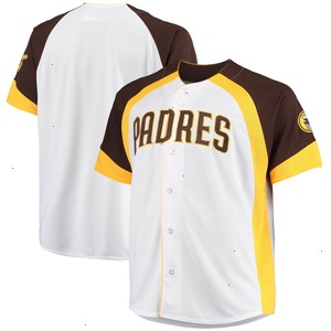 San Diego Padres Big & Tall Colorblock Full-Snap Jersey - White/Brown