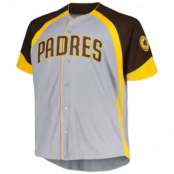 San Diego Padres Profile Big & Tall Colorblock Team Fashion Jersey - Gray