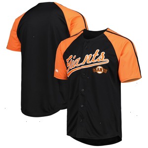 San Francisco Giants Stitches Button-Down Raglan Fashion Jersey - Black