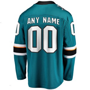 San Jose Sharks Fanatics Branded 2021/22 Home Breakaway Custom Jersey - Teal