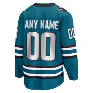 San Jose Sharks Fanatics Branded Home Breakaway Custom Jersey - Teal