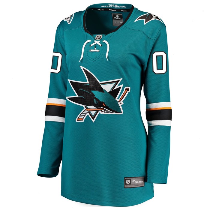 San Jose Sharks Fanatics Branded Women's 2021/22 Home Breakaway Custom Jersey - Teal