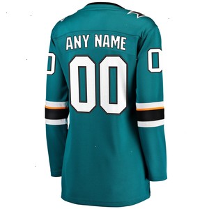 San Jose Sharks Fanatics Branded Women's 2021/22 Home Breakaway Custom Jersey - Teal