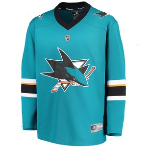 San Jose Sharks Fanatics Branded Youth Home Replica Blank Jersey - Teal