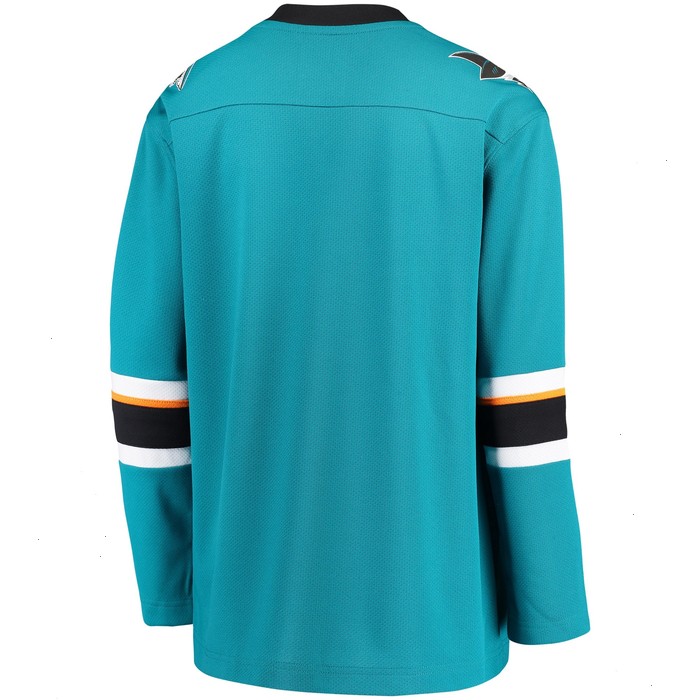 San Jose Sharks Fanatics Branded Youth Home Replica Blank Jersey - Teal