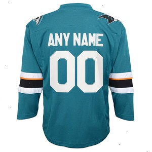 San Jose Sharks Youth 2021/22 Home Replica Custom Jersey - Teal