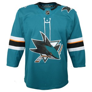 San Jose Sharks Youth Home Premier Blank Jersey - Teal