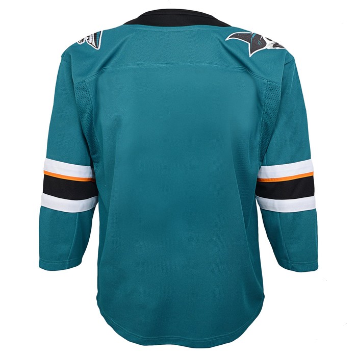 San Jose Sharks Youth Home Premier Blank Jersey - Teal