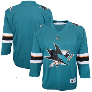 San Jose Sharks Youth Home Replica Blank Jersey - Teal