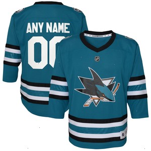 San Jose Sharks Youth Home Replica Custom Jersey - Teal