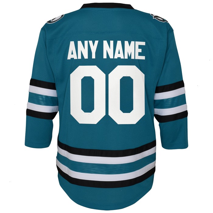 San Jose Sharks Youth Home Replica Custom Jersey - Teal