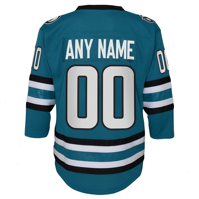 San Jose Sharks Youth Premier Custom Jersey - Teal