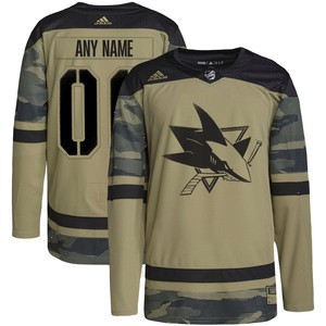 San Jose Sharks adidas Military Appreciation Team Authentic Custom Practice Jersey - Camo