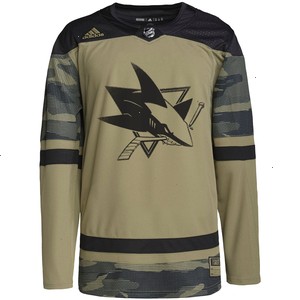 San Jose Sharks adidas Military Appreciation Team Authentic Custom Practice Jersey - Camo