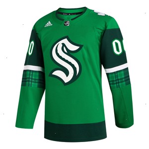 Seattle Kraken adidas St. Patrick's Day Authentic Custom Jersey - Kelly Green