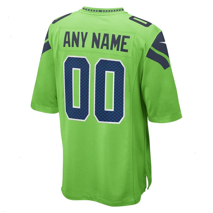 Seattle Seahawks Nike Alternate Custom Game Jersey - Neon Green