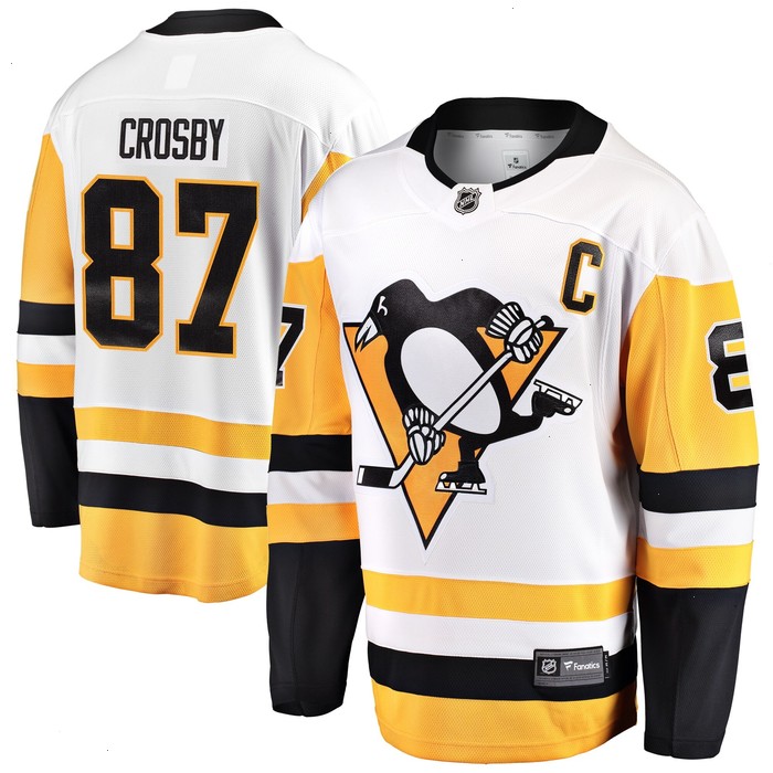 Sidney Crosby Pittsburgh Penguins Fanatics Branded Captain Away Premier Breakaway Player Jersey - White