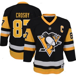 Sidney Crosby Pittsburgh Penguins Youth Captain Patch Home Replica Player Jersey - Black