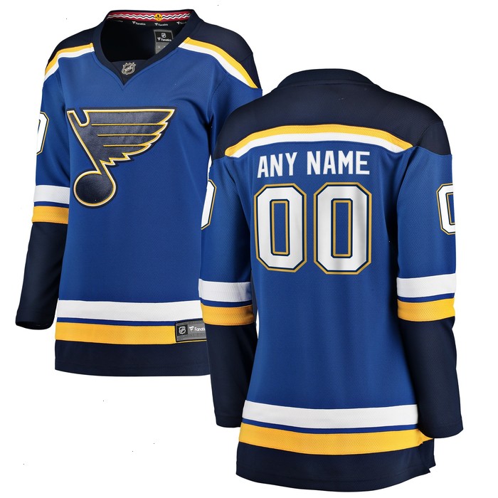 St. Louis Blues Fanatics Branded Women's Home Breakaway Custom Jersey - Blue