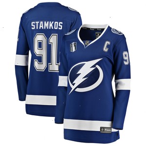 Steven Stamkos Tampa Bay Lightning Fanatics Branded Women's Home 2022 Stanley Cup Final Breakaway Player Jersey - Blue