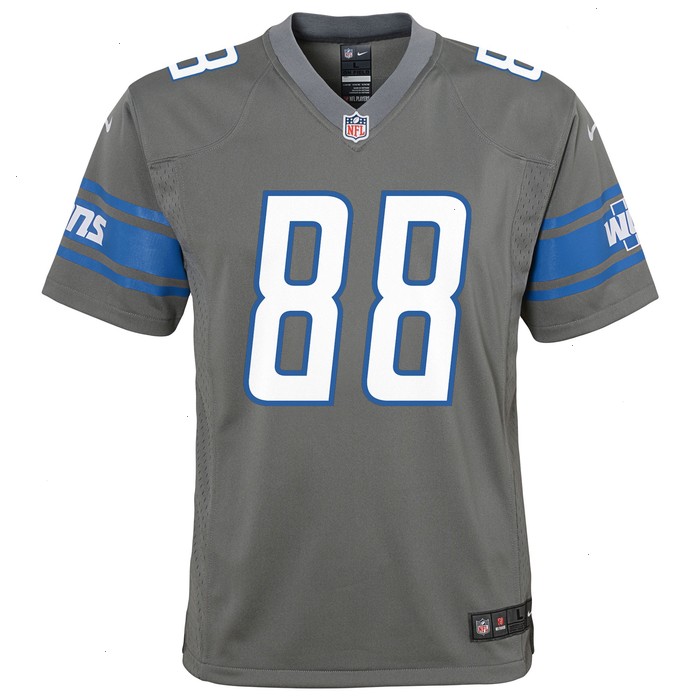 T.J. Hockenson Detroit Lions Nike Youth Team Game Jersey - Silver