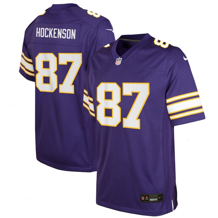 T.J. Hockenson Minnesota Vikings Nike Youth Game Jersey - Purple V1