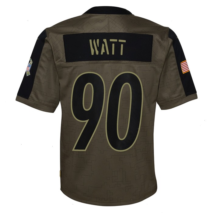 T.J. Watt Pittsburgh Steelers Nike Youth 2021 Salute To Service Game Jersey - Olive