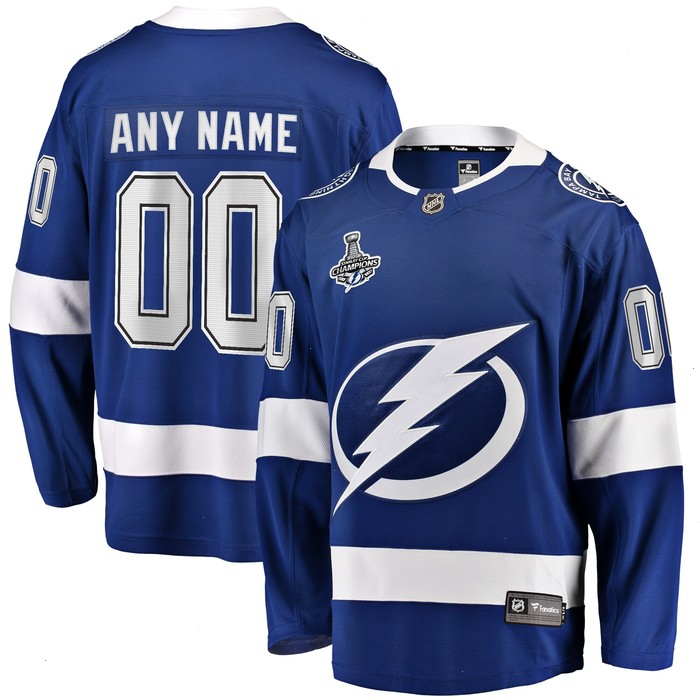 Tampa Bay Lightning Fanatics Branded 2021 Stanley Cup Champions Home Breakaway Custom Jersey - Blue