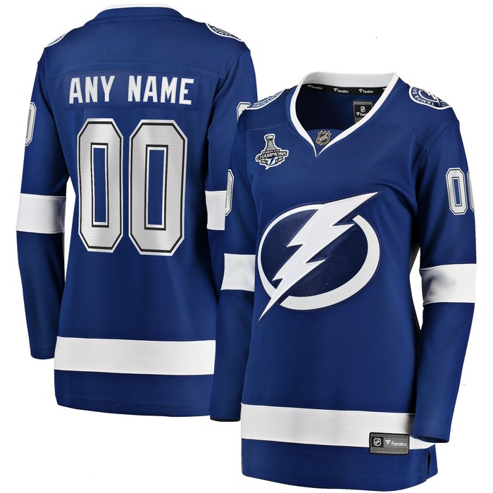 Tampa Bay Lightning Fanatics Branded Women's 2021 Stanley Cup Champions Home Breakaway Custom Jersey - Blue