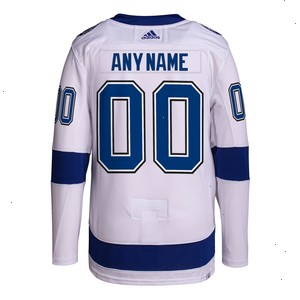  Tampa Bay Lightning adidas Away Custom Primegreen Authentic Pro Jersey – White