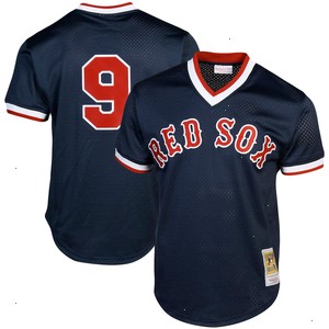 Ted Williams Boston Red Sox Mitchell & Ness Cooperstown Collection Big & Tall Mesh Batting Practice Jersey - Navy