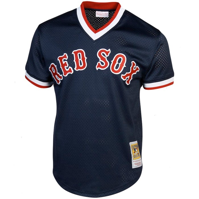 Ted Williams Boston Red Sox Mitchell & Ness Cooperstown Collection Big & Tall Mesh Batting Practice Jersey - Navy