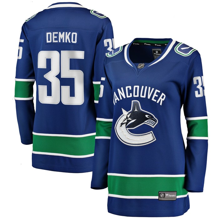 Thatcher Demko Vancouver Canucks Fanatics Branded Women's Home Breakaway Player Jersey - Blue