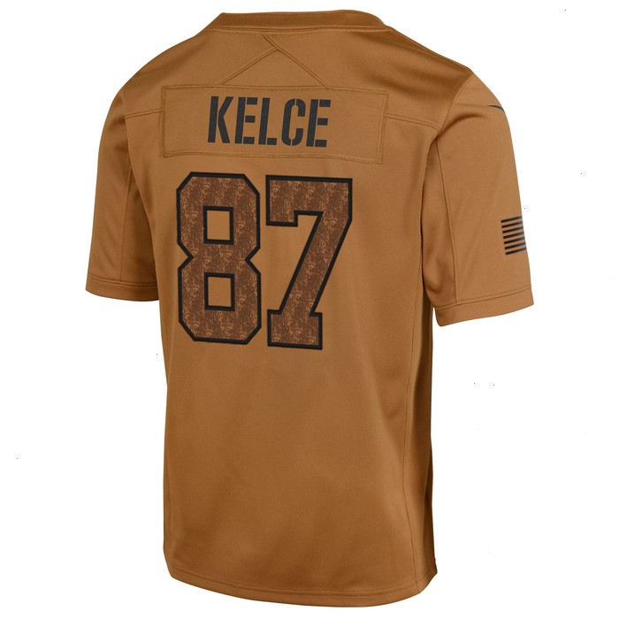 Travis Kelce Kansas City Chiefs Nike Youth 2023 Salute To Service Limited Jersey - Brown