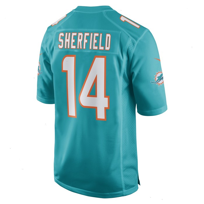 Trent Sherfield Miami Dolphins Nike Game Player Jersey - Aqua